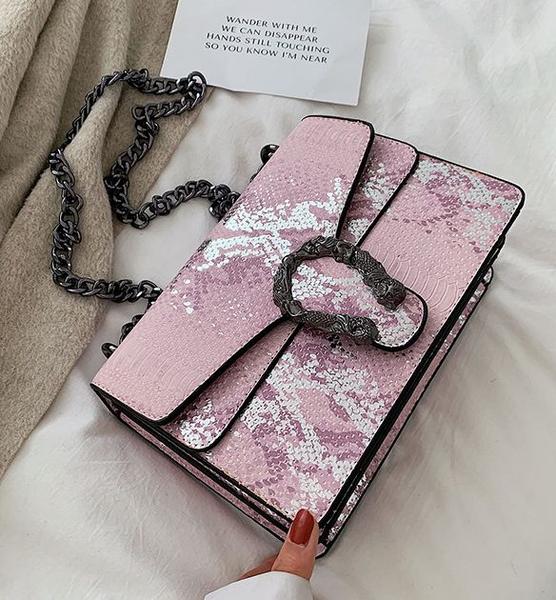 Imagem de Bolsa de ombro Wokex Outono Inverno Snake Pattern rosa