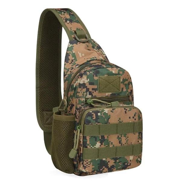 Imagem de Bolsa de Peito Tática Camuflada Masculina - Nylon para Caminhada, Caça e Pesca