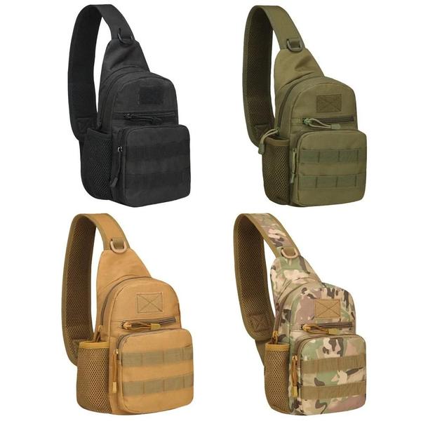 Imagem de Bolsa de Peito Tática Camuflada Masculina - Nylon para Caminhada, Caça e Pesca