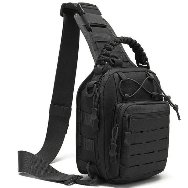 Imagem de Bolsa de Peito Tática Masculina 900D Oxford - Mochila Estilingue para Camping e Pesca