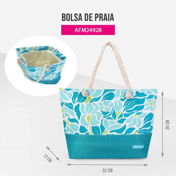 Imagem de Bolsa De Praia Com Alça De Corda Jacki Design - Turquesa