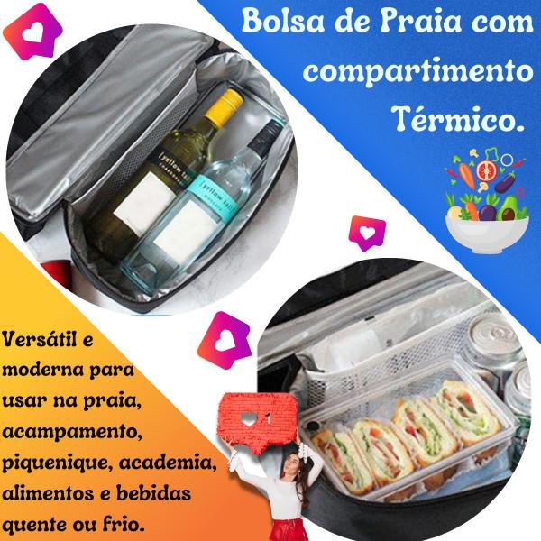 Imagem de Bolsa De Praia Passeio Telada Térmica Piquenique Academia