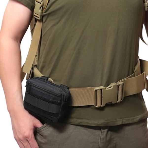 Imagem de Bolsa de Quadril Tática EDC Masculina - Molle, Dupla Camada, Oxford - Para Acampamento