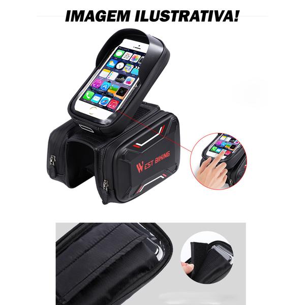 Imagem de Bolsa De Quadro Celular Impermeável Tipo Alforge - West Biking