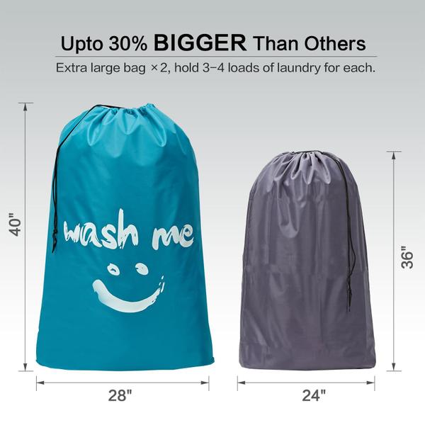 Imagem de Bolsa de roupa suja de viagem HOMEST Wash Me XL, pacote com 2, 28 x 40 polegadas