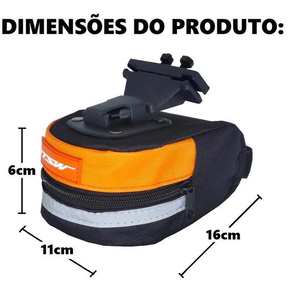 Imagem de Bolsa de Selim Bike Porta Câmara de Ar Ferramentas Impermeável 1,6 Litros Tsw