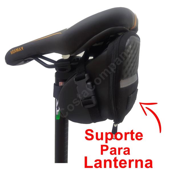 Imagem de Bolsa de Selim para bicicleta com Lanterna de Segurança Traseira kit