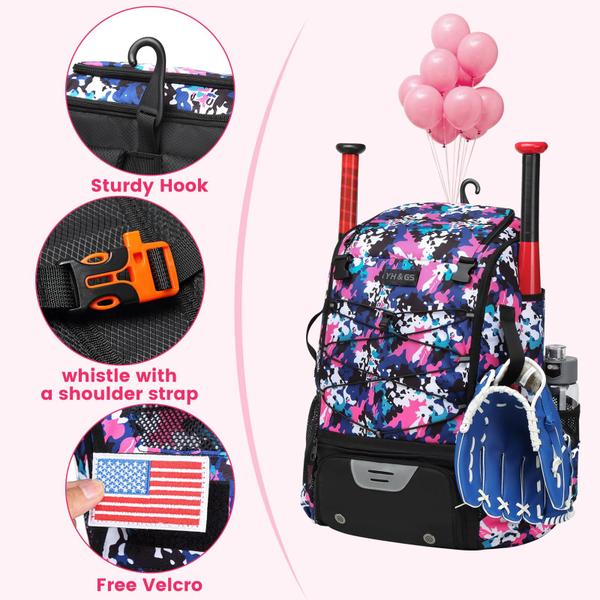 Imagem de Bolsa de Softball GOTECH para Jovens e Adultos - Com Gancho de Vedação Rosa