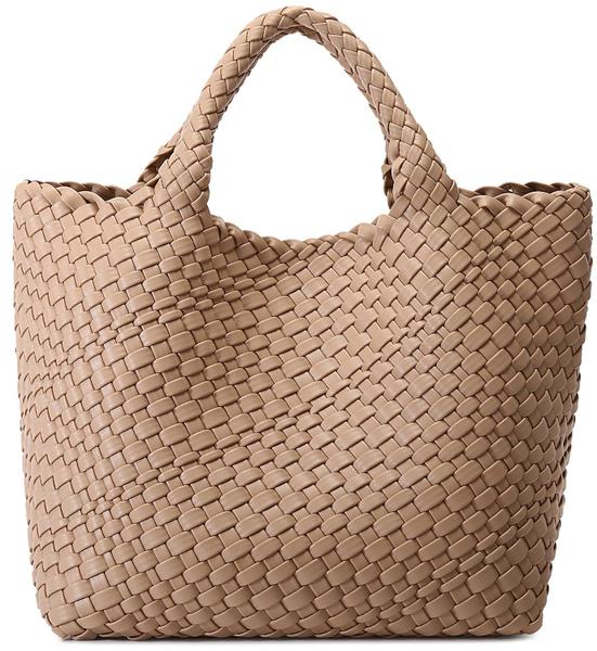 Imagem de Bolsa de tecido Queenoris Vegan Leather Tote Apricot para mulheres