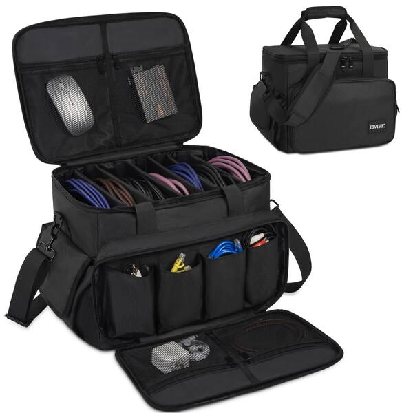 Bolsa de transporte IBVIVIC DJ Cable File Bag 36x30x25 cm preta