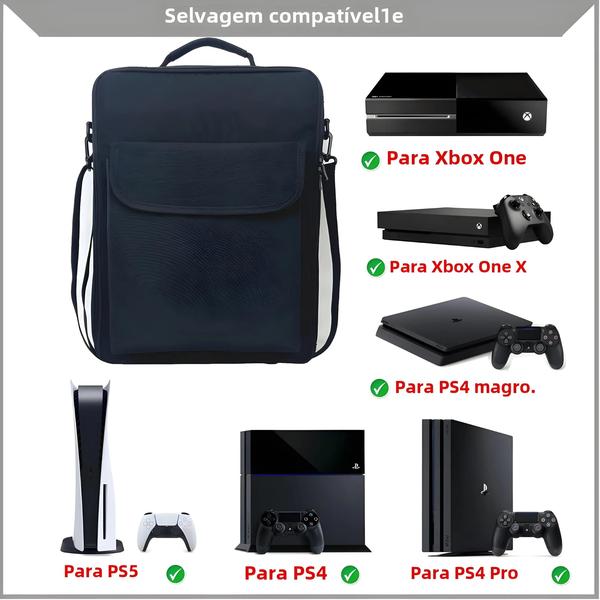 Imagem de Bolsa de Transporte para PS5 - Mochila Portátil para Viagem e Armazenamento