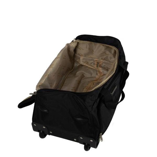 Bolsa de Viagem com Rodas Poliéster Santino Preta - 1U01 Imagem de Bolsa de Viagem com Rodas Poliéster Santino Preta - 1U01