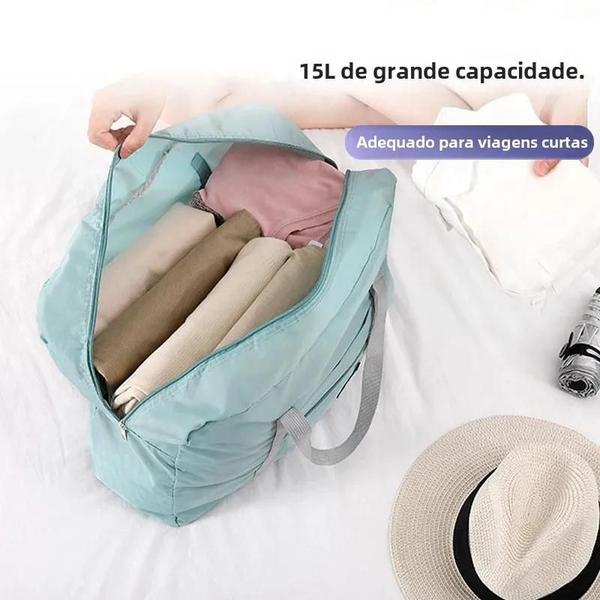 Imagem de Bolsa de Viagem Dobrável Feminina - Leve e de Grande Capacidade para Viagens de Fim de Semana