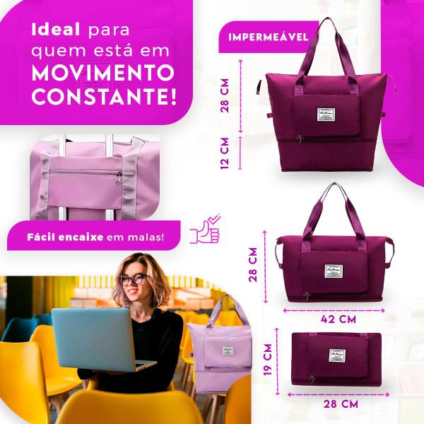 Imagem de Bolsa De Viagem Multifuncional Dobrável De Grande Capacidade