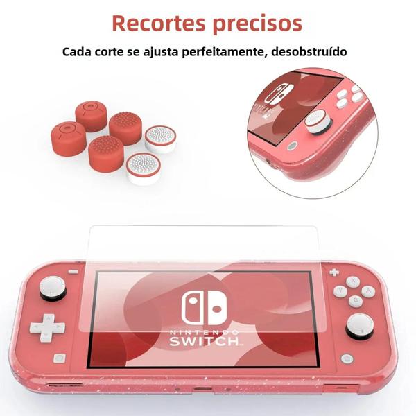 Imagem de Bolsa de Viagem Portátil para Nintendo Switch Lite com Capa Protetora de TPU e Estrela Brilhante