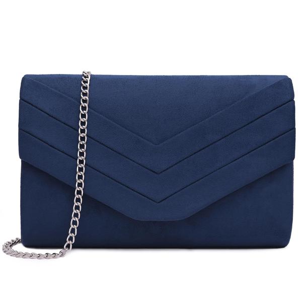 Imagem de Bolsa embreagem Milisente Suede Envelope Evening em azul marinho