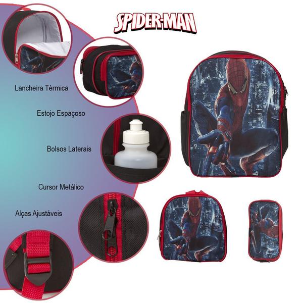 Imagem de Bolsa Escolar Infantil Homem Aranha Costas Lancheira