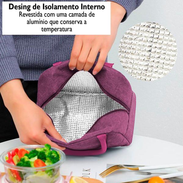 Imagem de Bolsa Estilo Termica Lancheira Para Refeições Fora de Casa Passeios piquenique Crianças Parque Alimentos Congelados Top