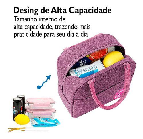 Imagem de Bolsa Estilo Térmica Lancheira Pratica Material Resistente Forte Para Mulheres Crianças Escola Trabalho Academia Treino