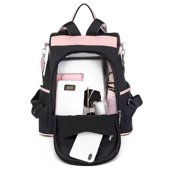 Imagem de Bolsa Feminina Casual Alça Transversal Anti Furto Moderna Mochila Impermeavel Estilosa Elegante Social Costa Mochilinha 