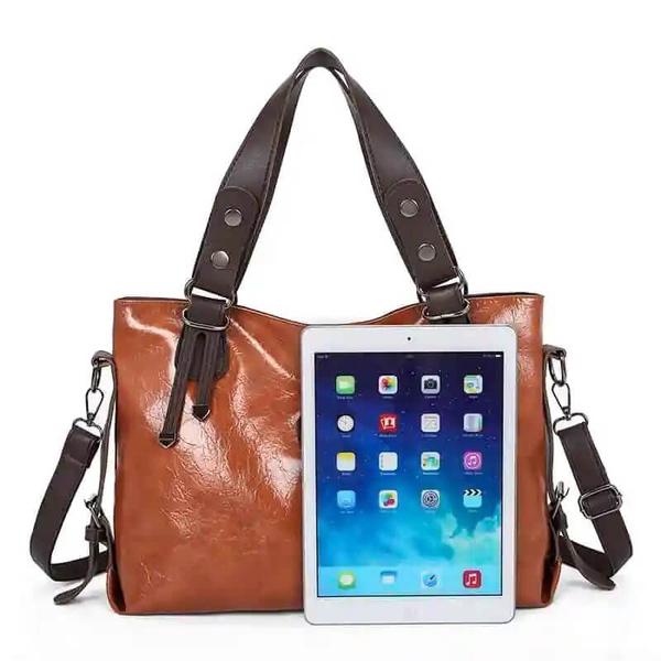 Imagem de Bolsa feminina casual executiva notebook tablet tecido macio luxo premium 