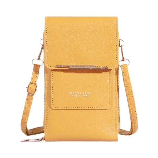 Imagem de Bolsa Feminina Crossbody de Couro Macio com Tela Sensível ao Toque