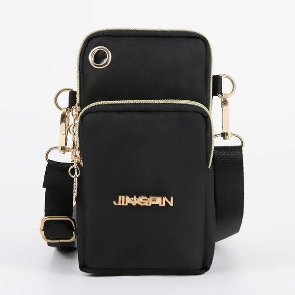 Imagem de Bolsa Feminina Crossbody de Nylon - Com Zíper Triplo e Compartimento para Fone