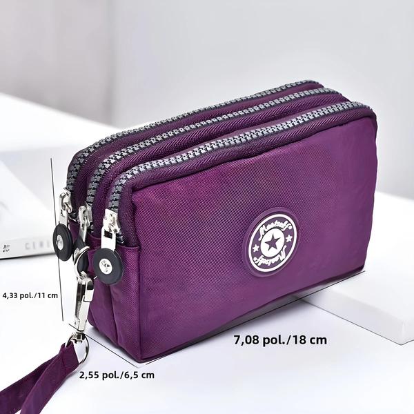 Imagem de Bolsa Feminina Impermeável com Zíper e Três Compartimentos - Portátil e com Vários Bolsos