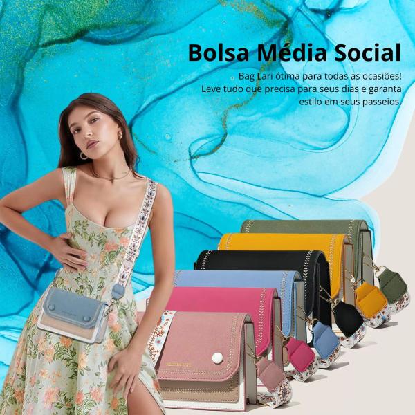 Imagem de Bolsa Feminina Média Sofisticada Tendencia Blogueira Passeio