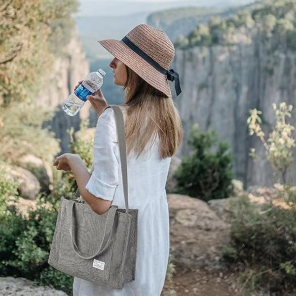 Imagem de Bolsa Feminina Nylon Grande Veludo Passeio Academia