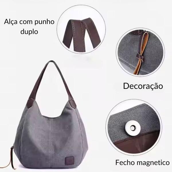 Imagem de Bolsa Feminina Ombro Viagem Trabalho Media Escritorio Estilo