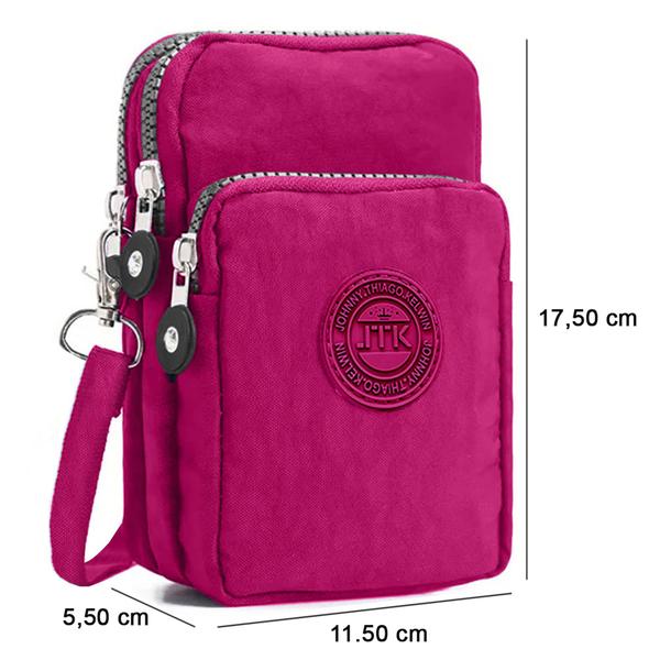 Imagem de Bolsa Feminina Porta Celular Tactel Transversal Resistente Linda e Prática