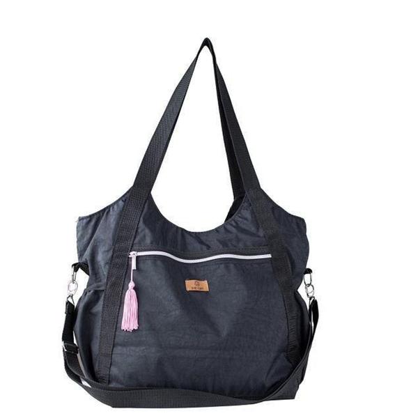 Imagem de Bolsa Feminina Tactel, Academia, Escola, Trabalho Preto - The Gift Bolsas