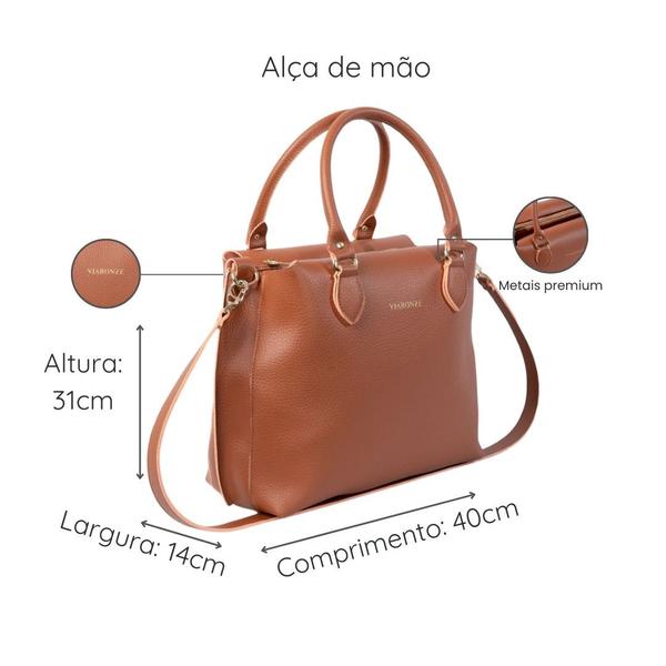 Imagem de Bolsa Feminina Tiracolo Espaçosa Com Alça De Mão E Alça Transversal Removível Ajustável Com Divisórias E Bolso Interno