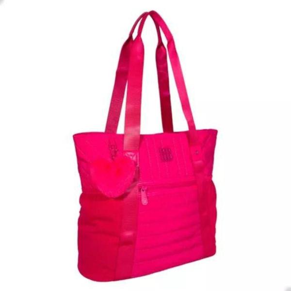 Imagem de Bolsa Feminina Tote Bag Rosa Rebecca Bonbon Sacola Academia