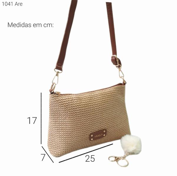 Imagem de Bolsa Feminina Transversal Palha / Rafia com Pompom 1041