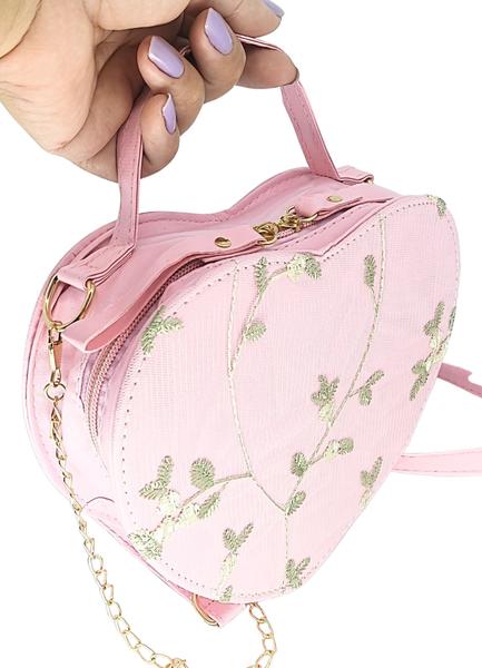 Imagem de Bolsa feminina transversal tiracolo coração porta celular renda romantica