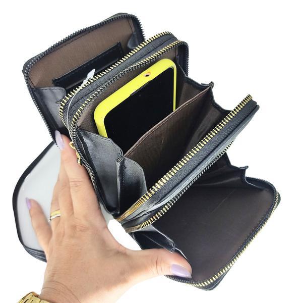 Imagem de Bolsa feminina transversal tiracolo porta celular premium 