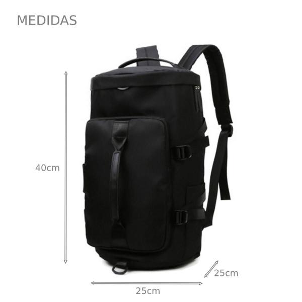 Imagem de Bolsa Feminina Transversal Vira Mochila De Costas Mala Preto