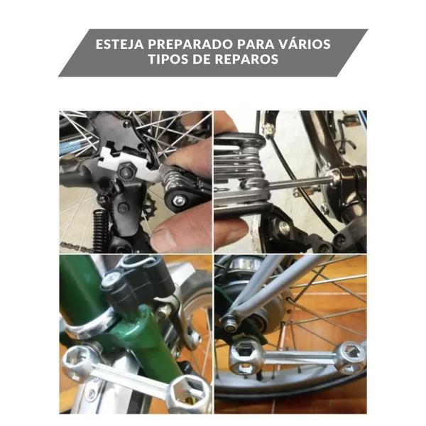 Imagem de Bolsa Ferramentas Bicicleta Chaves Bomba De Ar Remendo Pneu