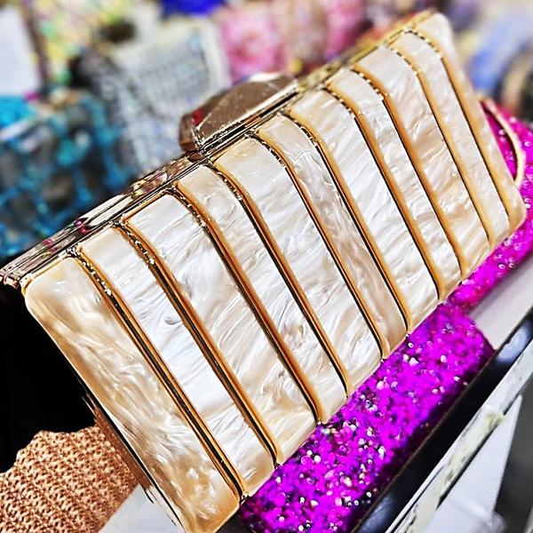 Imagem de Bolsa Festa Clutch Cor Perolado Estilo Carteira Com Alça