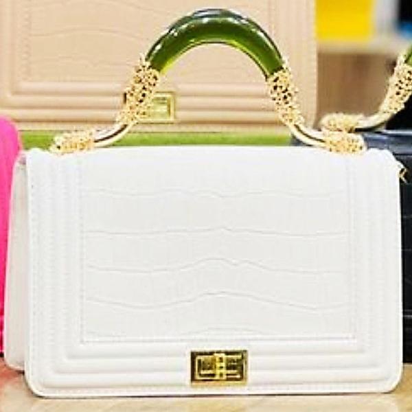 Imagem de Bolsa Festa Clutch Feminina Alça De Mão Cor Off White