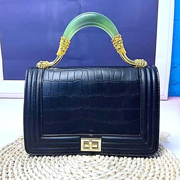 Imagem de Bolsa Festa Clutch Feminina Alça De Mão Cor Preto