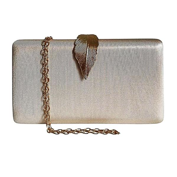 Imagem de Bolsa Festa Clutch Levemente Aveludado Cor Bege Dourado