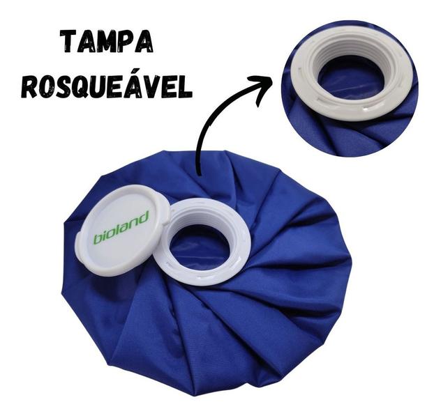 Imagem de Bolsa Flexível Para Gelo Cor Azul Com Tampa Grande Bioland