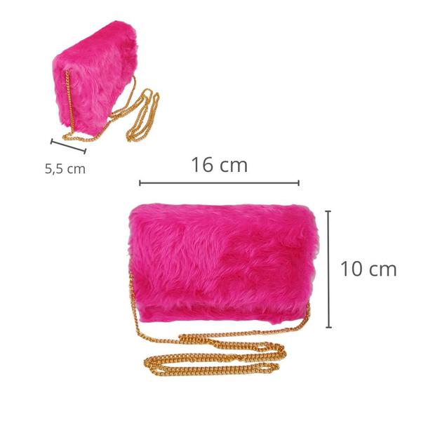 Imagem de Bolsa Glamour De Festa Balada Casamento Pelúcia Pink