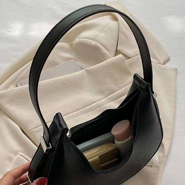 Imagem de Bolsa Hobo Pequena de Couro PU Feminina - Bolsa de Ombro e Mão Luxo