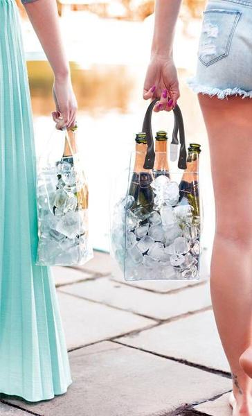 Imagem de Bolsa Ice Bag Boccati Champagne Transp com Alça 3 Garrafas