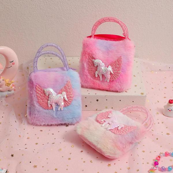 Imagem de Bolsa Infantil Mini Unicórnio para Meninas (2-5 Anos) - Presente com Asa de Cavalo