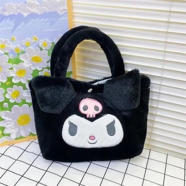 Imagem de Bolsa Kawaii Sanrio de Pelúcia Kuromi e Cinnamoroll - Bolsa Crossbody para Viagem